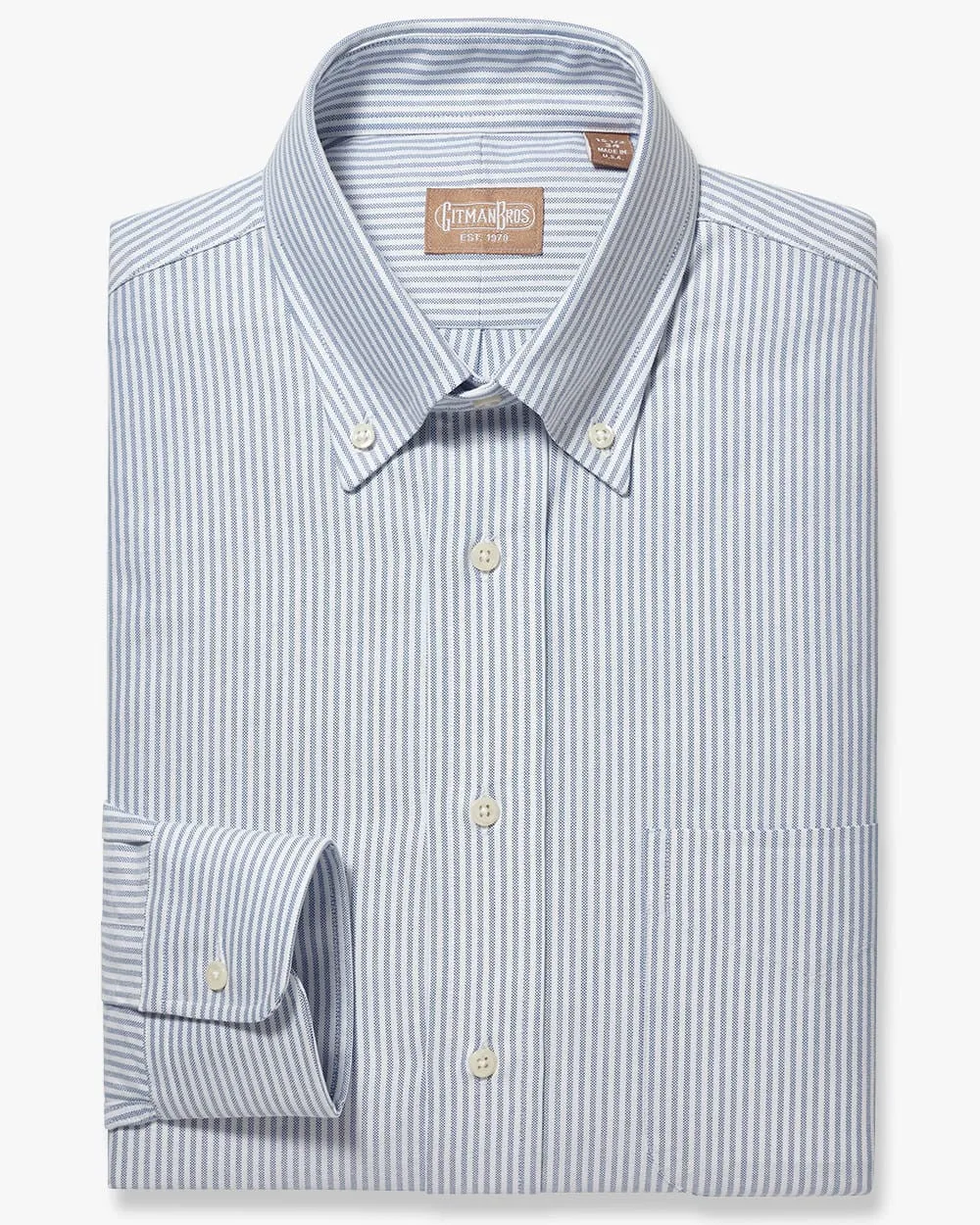 Button Down Oxford Blue Stripe