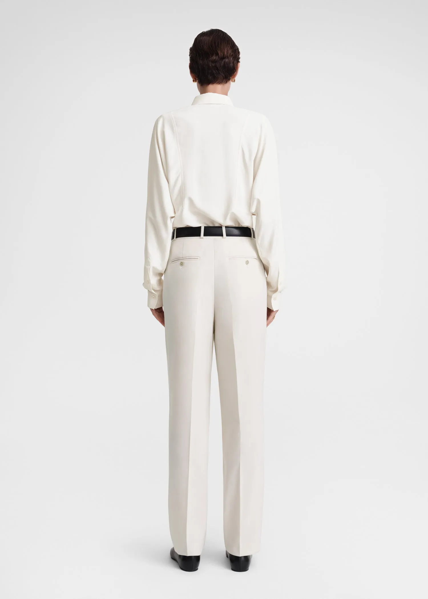 Paneled silk shirt snow